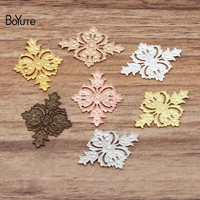 BoYuTe (100 шт./лот) 23*30 мм основание для цветка металлические латунные материалы