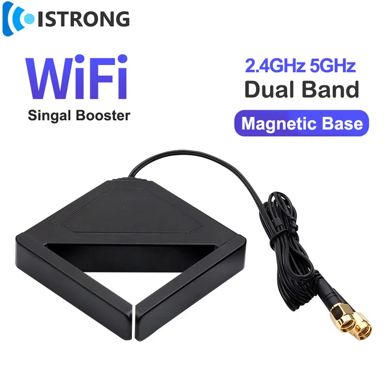 

2.4G 5G Dual Band Folded Magnetic Directional Antenna 6dBi Booster WiFi Antenna RP SMA for PC Wireless Network Card Router Modem