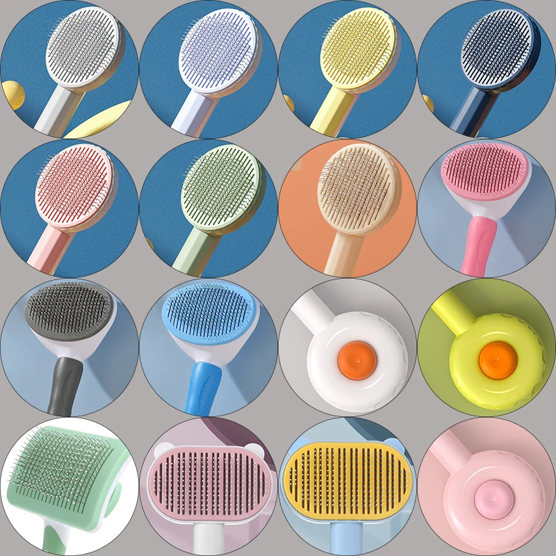 

1PC Cat Brush Pet Comb Self Cleaning Slicker Brush Remove Hair Grooming Brush Pet Dematting Comb Beauty Slicker Dog Comb Cepillo