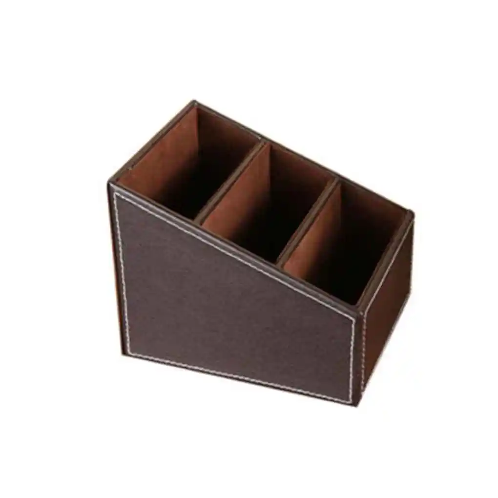 

Настольный из искусственной кожи Органайзер коробка для хранения ключей ручка для телефона пульт дистанционного управления подставка держатель 3 секции