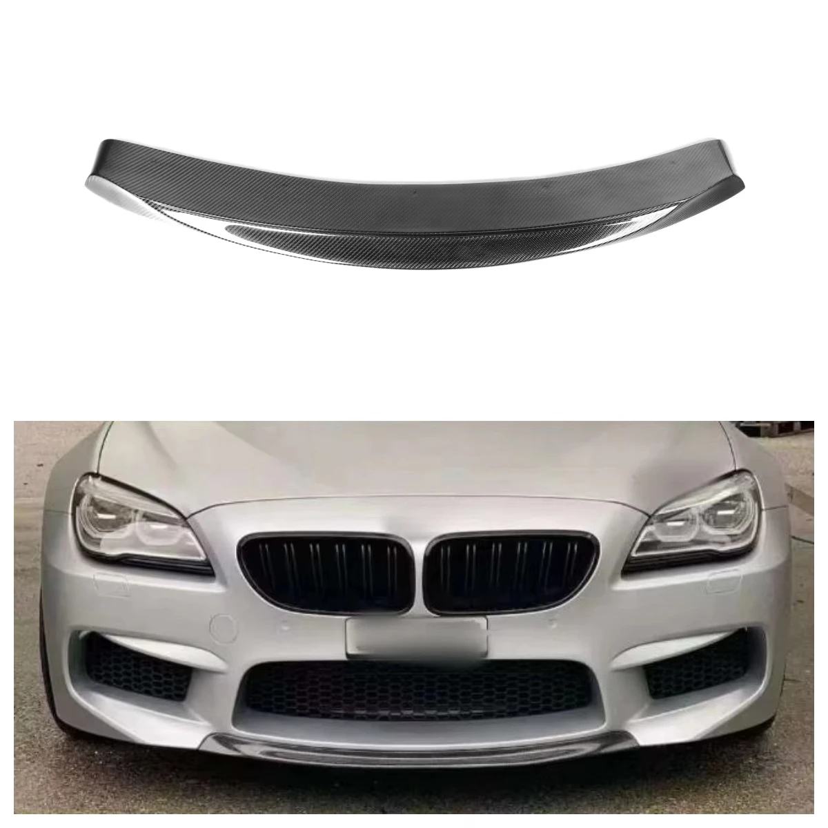 Фото Накладка на передний бампер из настоящего карбона в стиле RKP для BMW 6 серии F06 F12 F13 M6 2012-2016 №1