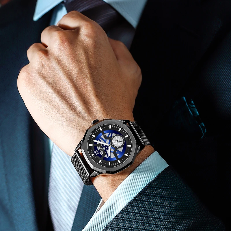 watch Top Luxury Brand Quartz Watch Men Stainless Steel Waterproof Wristwatch Relogio Masculino enlarge