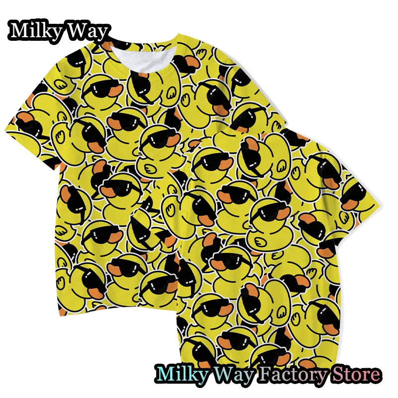 

Мужские маленькие желтые ранние футболки, повседневная Уличная одежда, мужская пляжная одежда с круглым вырезом, милая мультяшная футболка с коротким рукавом, Топ