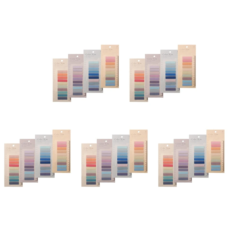 

4000 Pcs Sticky Index Tabs, 20 Sheets Morandi Strip Index Tabs, Writable Page Sticky Notes With Ruler For Page Marking