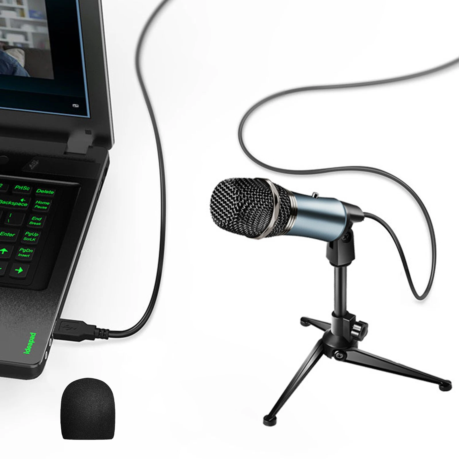 

Кардиоидный конденсаторный USB-микрофон для компьютера, игровой микрофон для ПК со штативом и подставкой, игровой микрофон для наушников, вы...