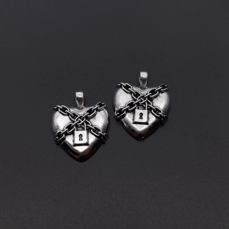

5pcs 25x32 Mm Retro Coconal Heart Lock Love Alloy Tibetan Pendants Jewelry Making Small Pendant DIY Handmade Accessories