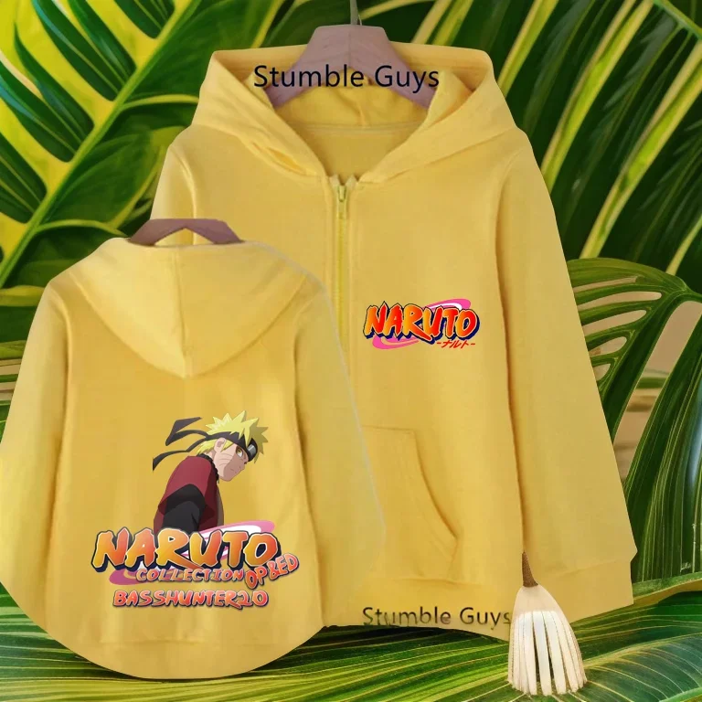 Новинка Детская толстовка с капюшоном на молнии аниме-принтом Какаси и длинными