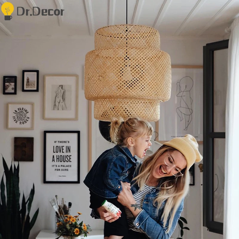 

Chinese Classical Bamboo Pendant Lights Lighting Creative Weave Cafe Pendant Lamp Kitchen Hanging Lamps Indoor Decor Luminaries