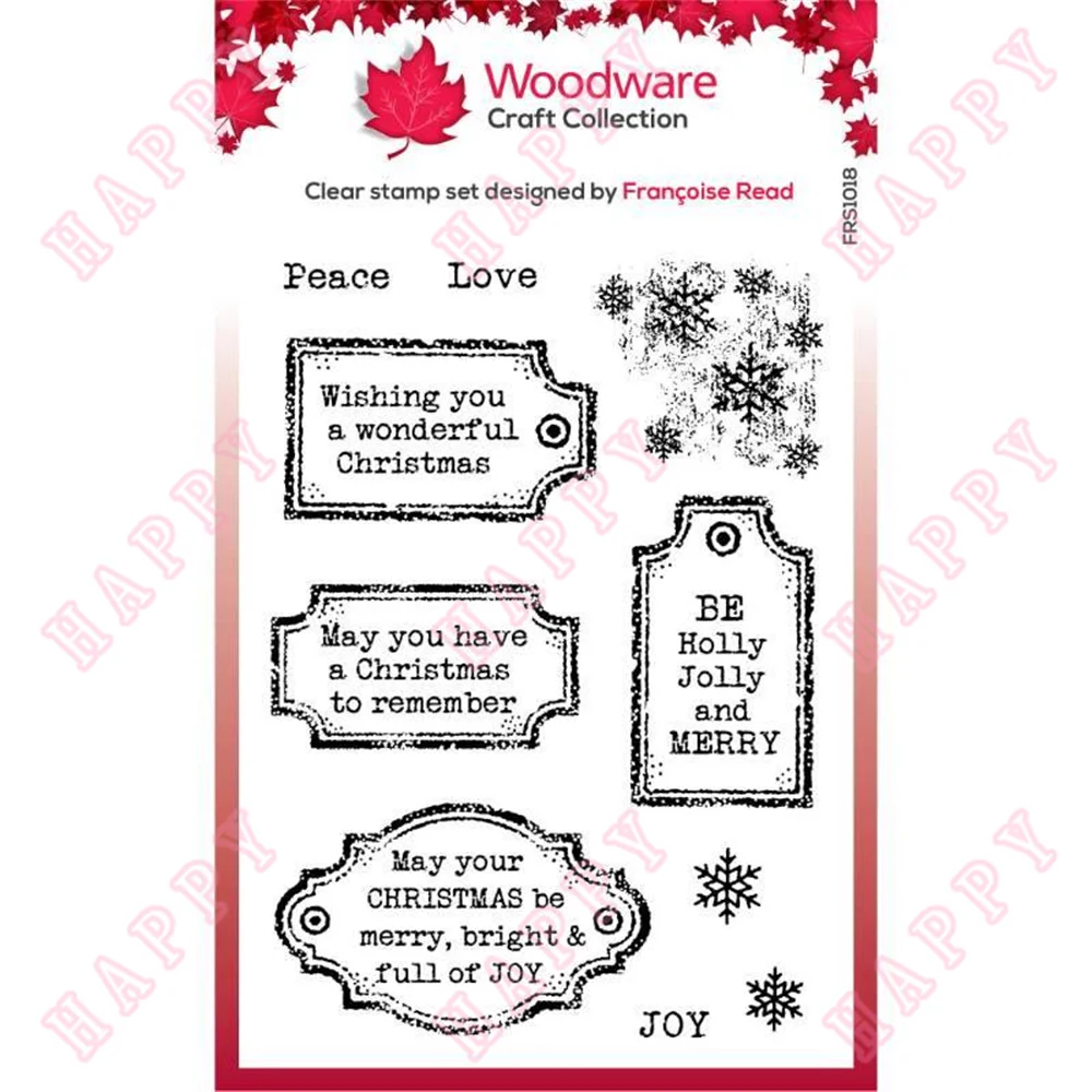 

New Christmas Old Labels Clear Stamps Decoration Paper Craft For Scrapbook Diary Embossing Template DIY Greeting Card Handmade