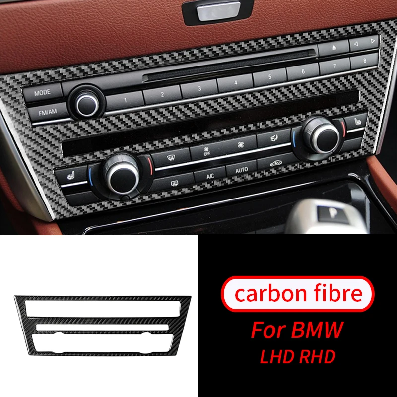 

Наклейки на панель управления CD, из настоящего углеродного волокна, для BMW 5 серии F10 520i 525i 11-16, 2 шт.
