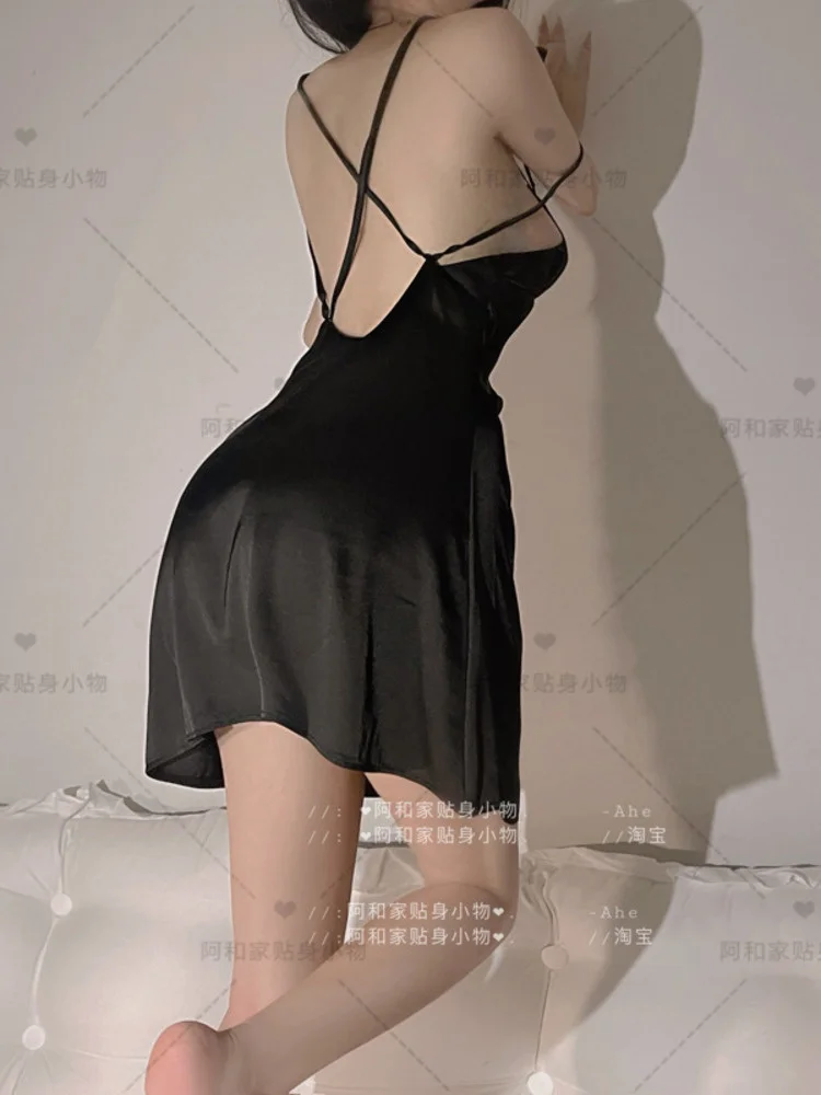 

Korean WOMENGAGA Hot Sexy Women V Neck Tank Mini Summer Beach Dress Elegant Backless Fashion Sweet Girl Female Lace Tops QM2R