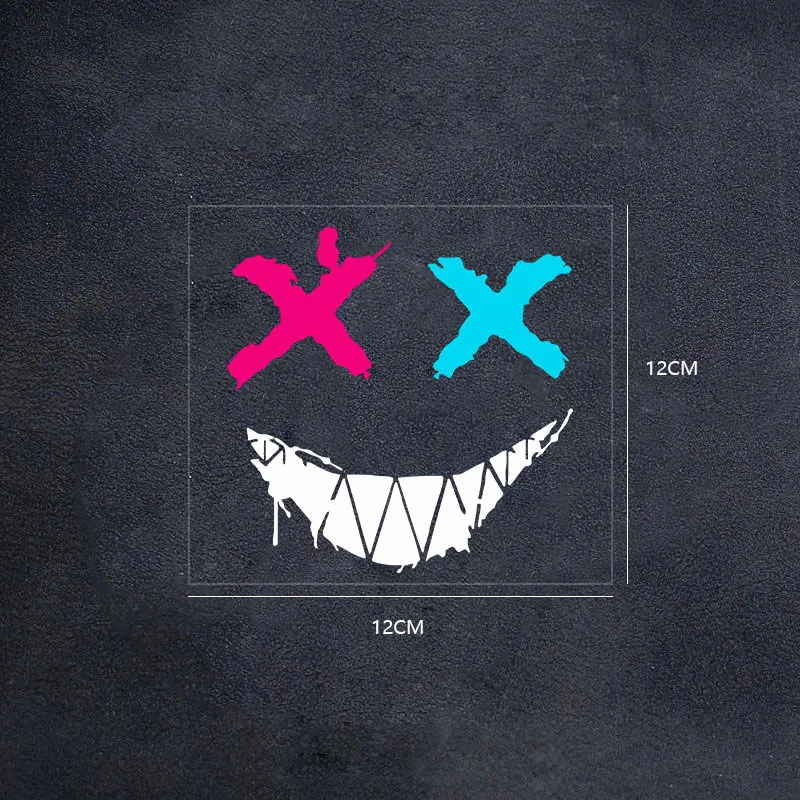 Наклейки на мотоциклетный шлем, автомобильные светоотражающие водонепроницаемые наклейки с улыбкой на лице, персонализированные наклейки на заднее окно для мотокросса