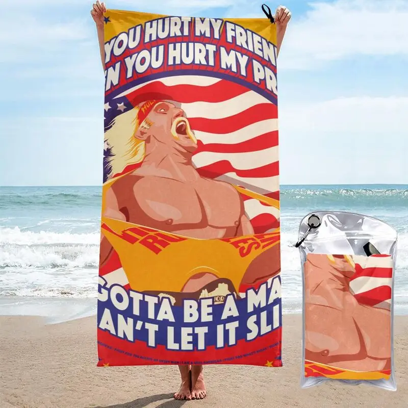 Быстросохнущее абсорбирующее полотенце Халк Хоган для серфинга и путешествий