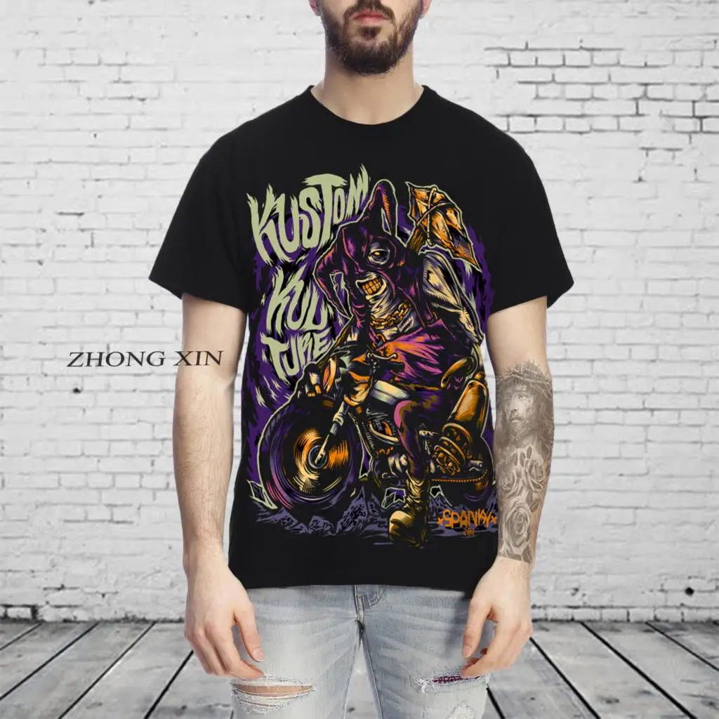 

2021 T Shirt Streetwear Men Oversize Hip Hop T-Shirt Devil Racing Harajuku Tshirt Summer Short Sleeve Loose Tops Tees