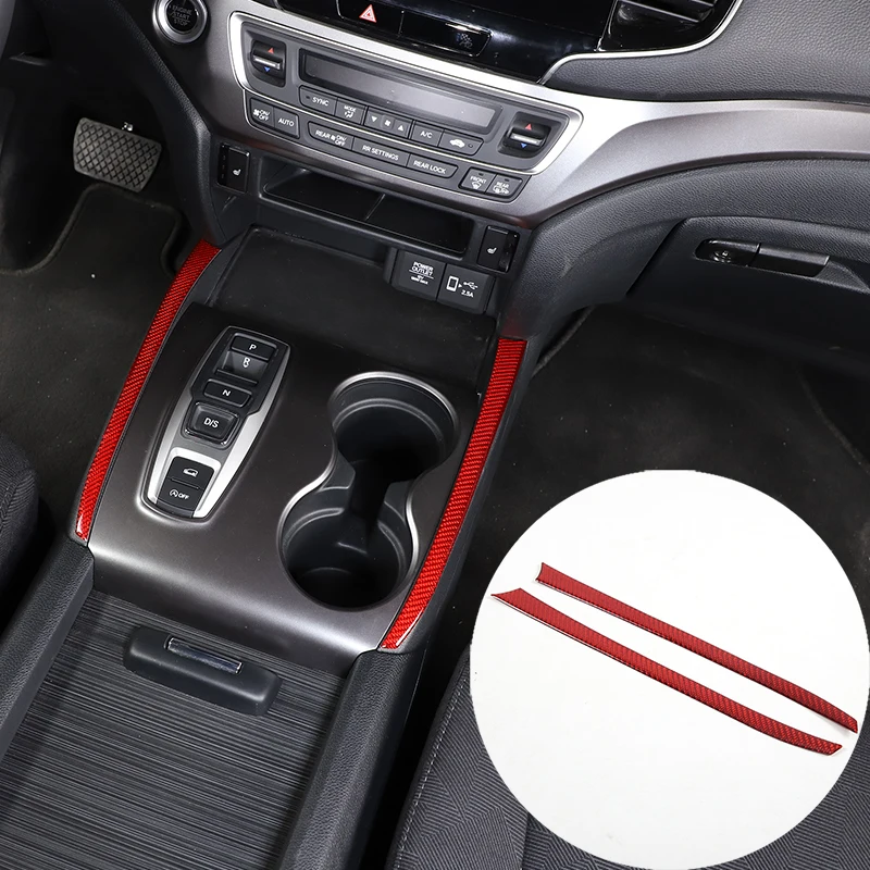 

For Honda Pilot 2015-2019 Soft Carbon Fiber Decorative Strips On Both Sides Of The Center Console Scratch-resistant Stickers