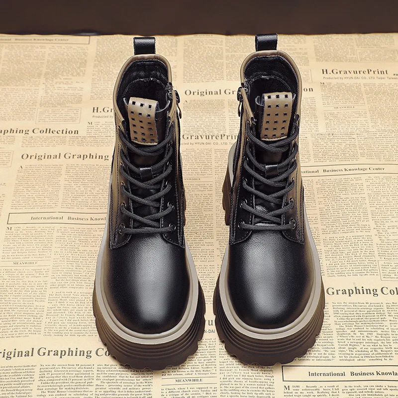 

Женские ботильоны на шнуровке, с круглым носком, на резиновой подошве