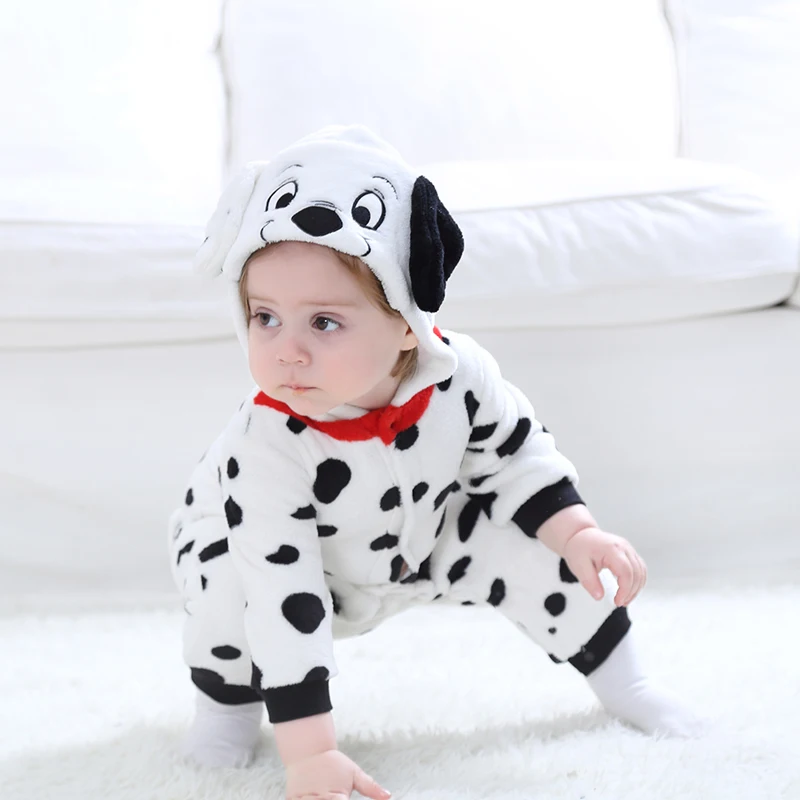 Halloween Cosplay Costume Newborn Baby Clothes Dalmatians Romper Onesie Carnival Spotted Dog Outfit Ropa Bebe 0-3Y Toddler Suit