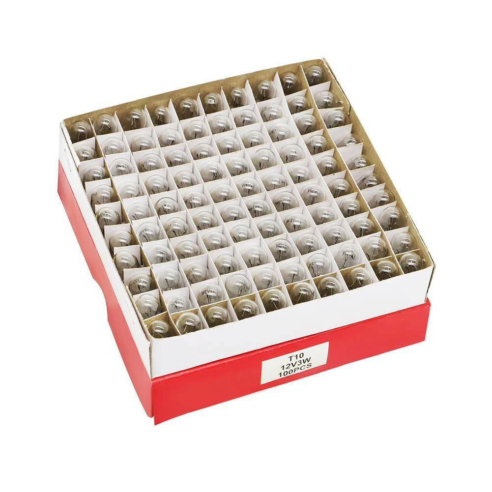 

100Pcs Clear T10 Incandescent Light Bulbs for Interior Exterior and Reverse Light Compatible with 168 501 1915 and More
