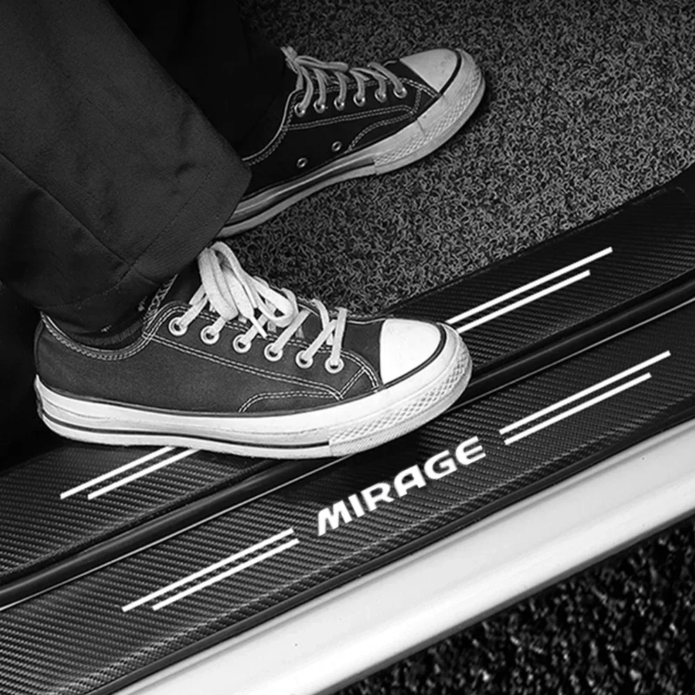 Автомобильные наклейки из углеродного волокна для знака Mirage защитная полоса