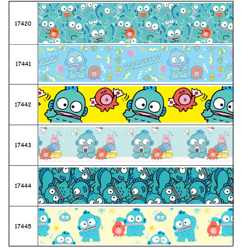 

DUWES 50yards Japan Cartoon Printed Grosgrain Ribbon Accessories Material Headwear Decoration DIY Sewing Craft D1996