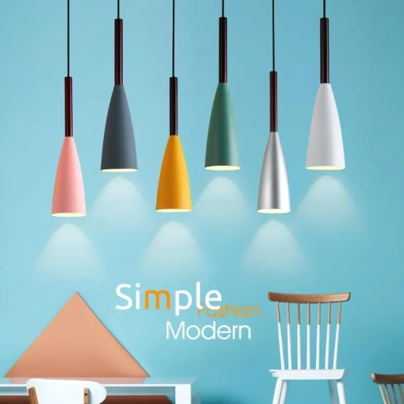 

Modern Pendant Lights Multicolor E27 for Kitchen Fixtures Hanging Lamp Lampshade Home Chandelier Bedroom Table Dining Room lamp