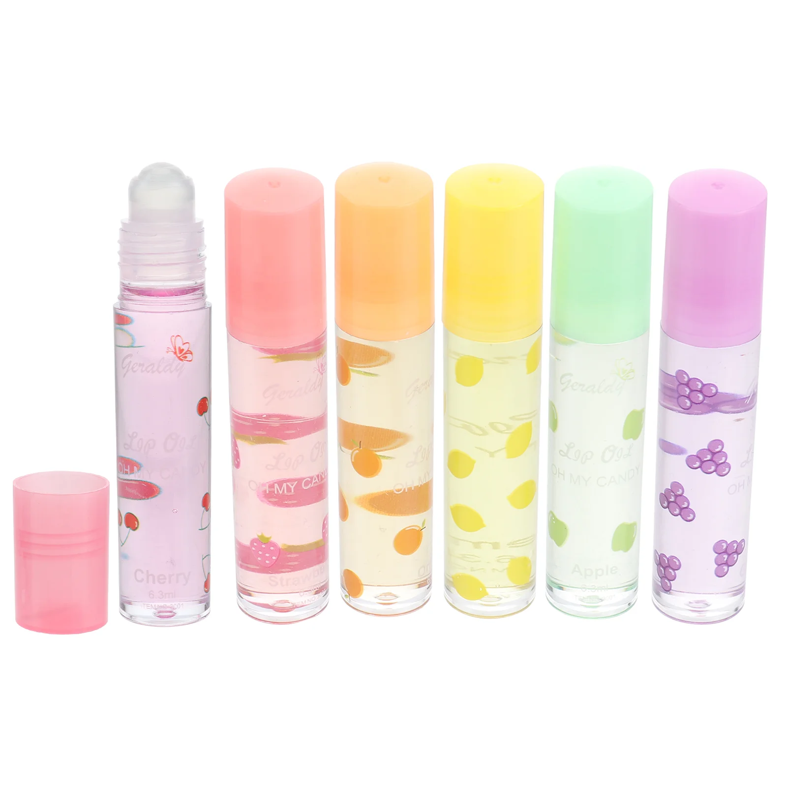 

Lip Gloss Fruit Flavored Moisturizing Balm Set Transparent Fruity Clear Roll Oil Pomade Protector Lipstick Girls Plumper
