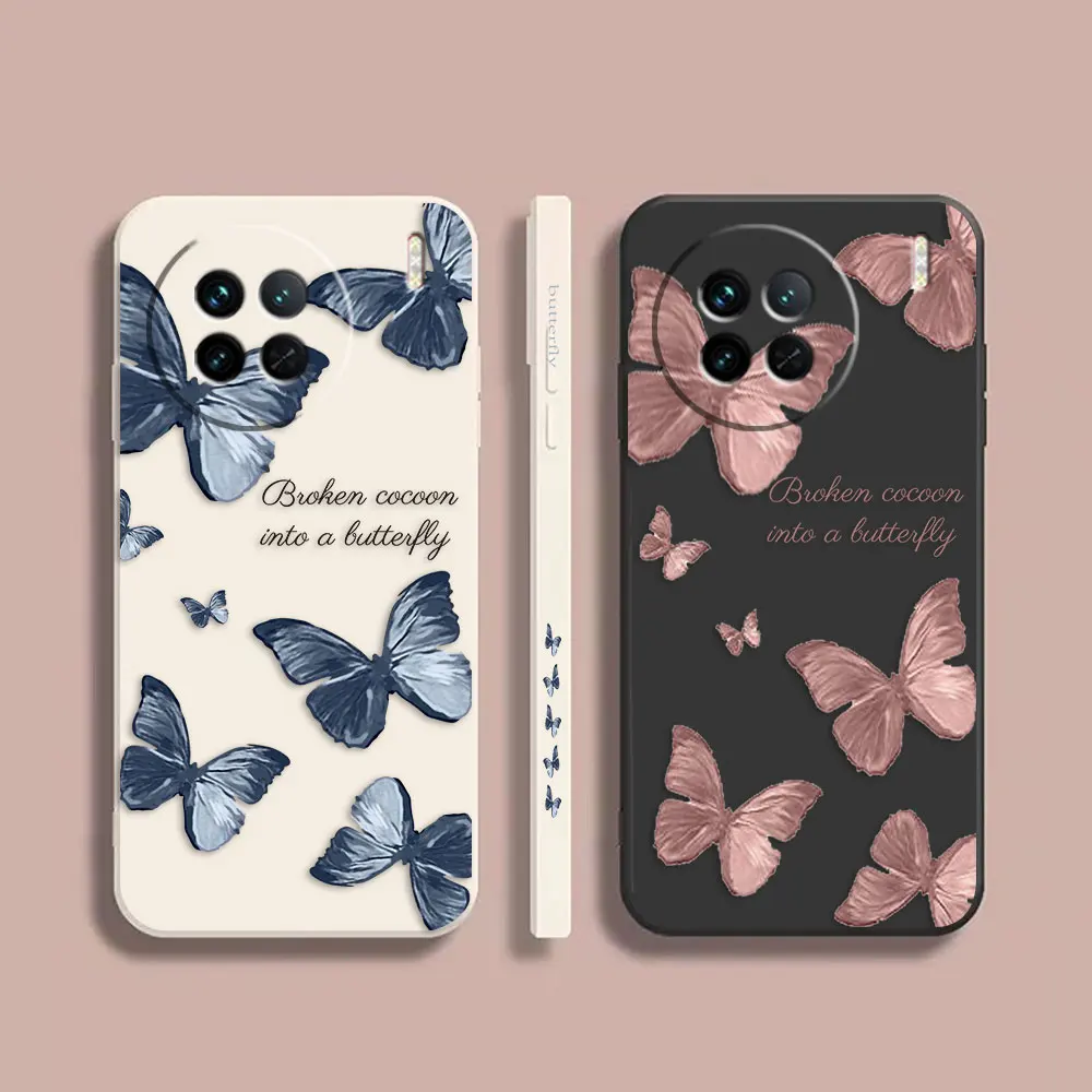 

Phone Case For VIVO X21I X21S X23 X27 X30 X50 X60 X70 X80 5G PRO PLUS Colour Case Cover Funda Cqoue Shell Capa Pretty Butterfly