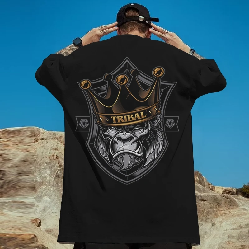 Футболки с животными для мужчин свободные футболки большого размера 3d принтом