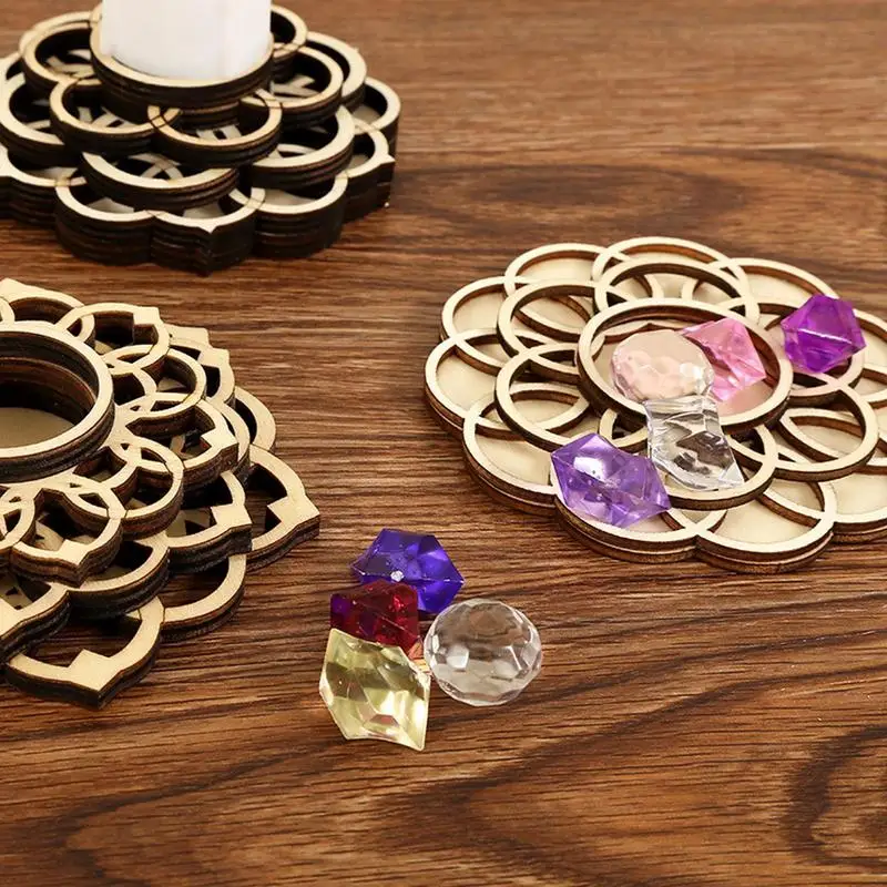 Основание из массива дерева, хрустальное ремесло, стеклянное украшение, основание, поделки в форме лотоса, основание для медитационного хрустального шара, деревянные украшения, домашний декор