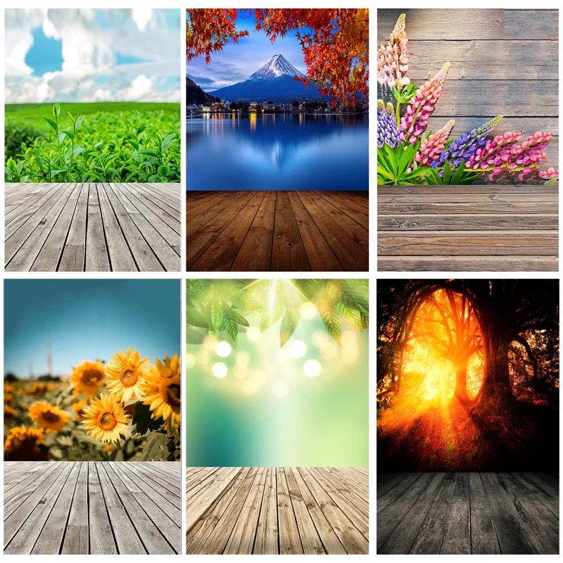 

SHUOZHIKE Art Fabric Photography Backdrops Props Scenery Flower Wooden Floor Photo Studio Background Props 21813 JHJ-01