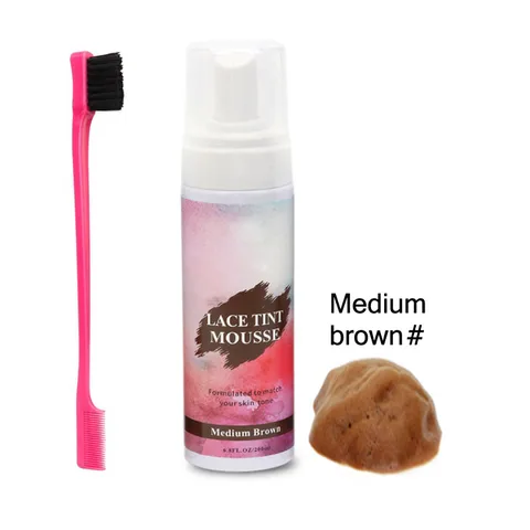 Тонкий кружевной оттенок мусс для кружевных париков искусственный темно-коричневый кружевной оттенок мусс создает естественный вид