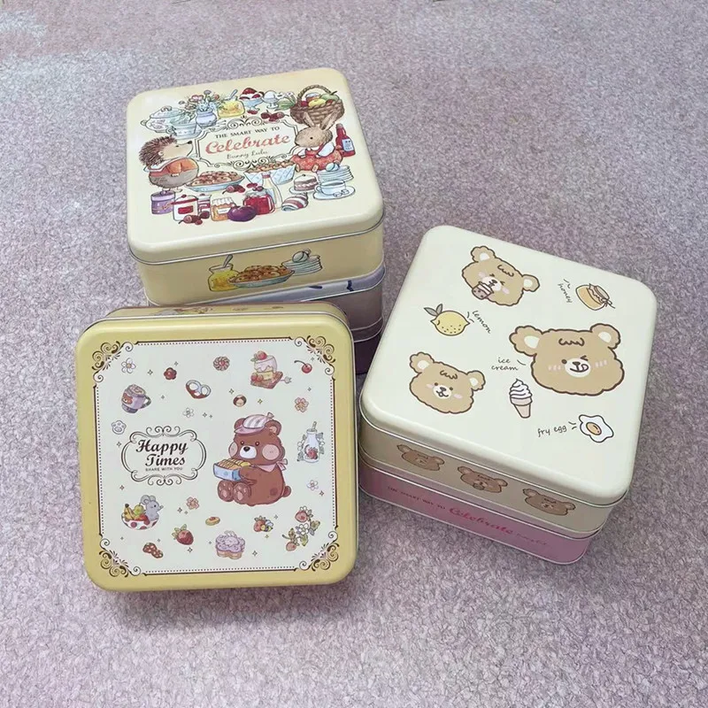 Квадратная металлическая коробка Настольный органайзер для хранения косметики