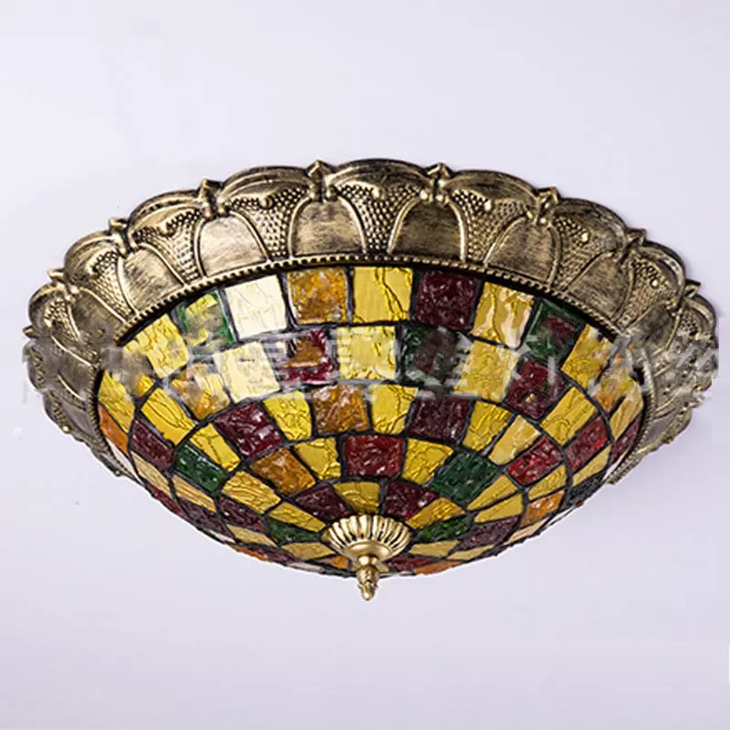 Витражные потолочные лампы для гостиной спальни фотолампы дома освещение в