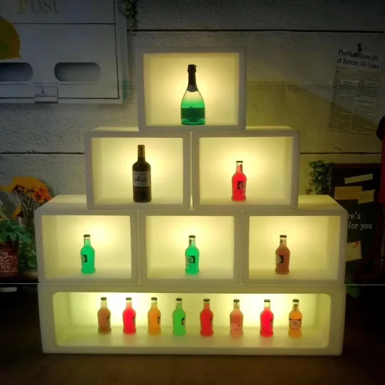 Светодиодный винный шкаф светящиеся подставки для пива вина ведро льда