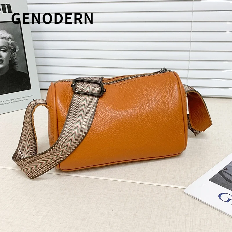 

Женская сумка через плечо GENODERN из натуральной воловьей кожи, сумка-подушка из первого слоя