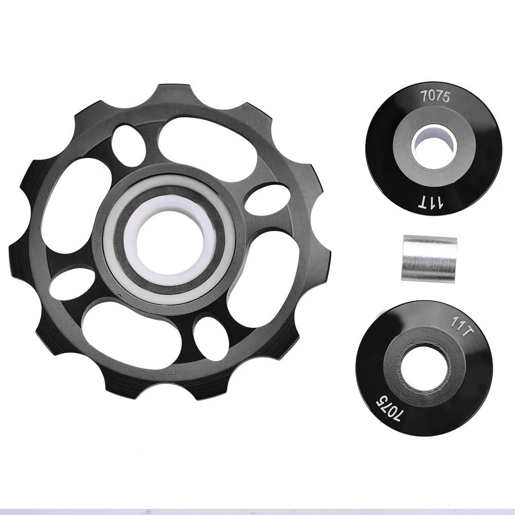 

11T Bearing Wheel Rear Derailleur Pulley Guide Wheel for Mountain Bike Bicycle Replacement Parts(Black) Bearing Wheel