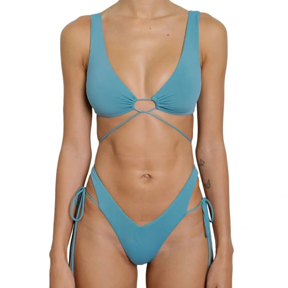 

2 шт./комплект, Женский однотонный купальник с подкладкой