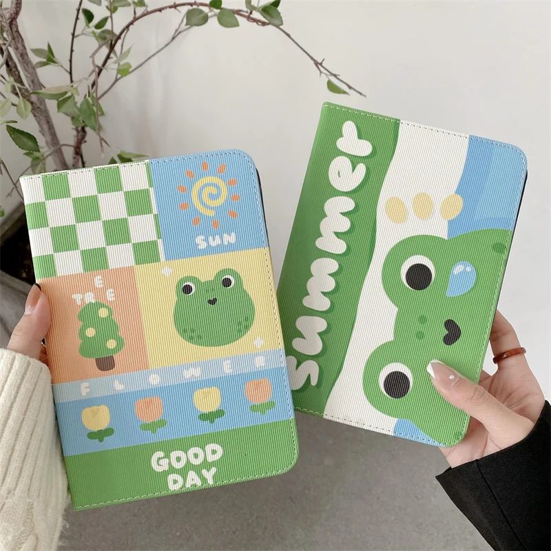 

Tablet Case for iPad Pro 10.5 Air 5 4 3 2 Cartoon Little Frog Folding Cover for iPad Mini 6 5 4 3 2 1 iPad 2019 2020 2021 10.2
