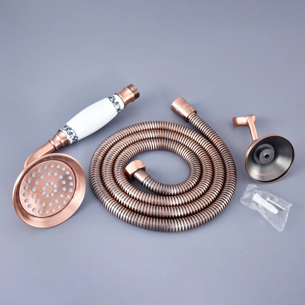 Керамическая ручная Лейка для душа в античном стиле из красной меди телефонном