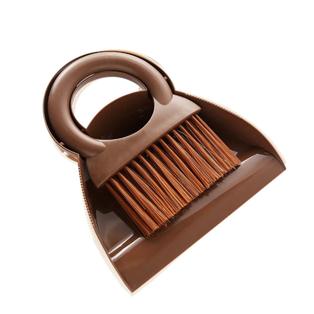 

Метла Совок набор мини пластиковый портативный пылеуловитель щетка для рабочего стола клавиатуры стол бежевый