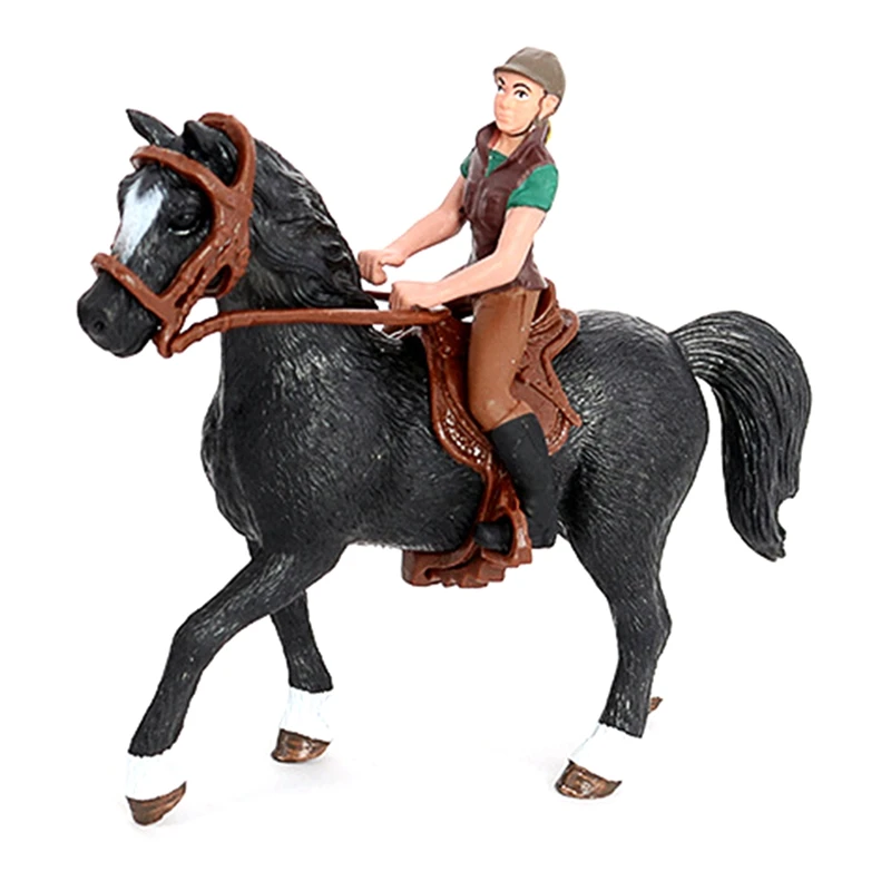 

Simulation Horse Rider Model Riding Horse Figurine Rider Action Figures Model Desktop Decoration For Kids Gift