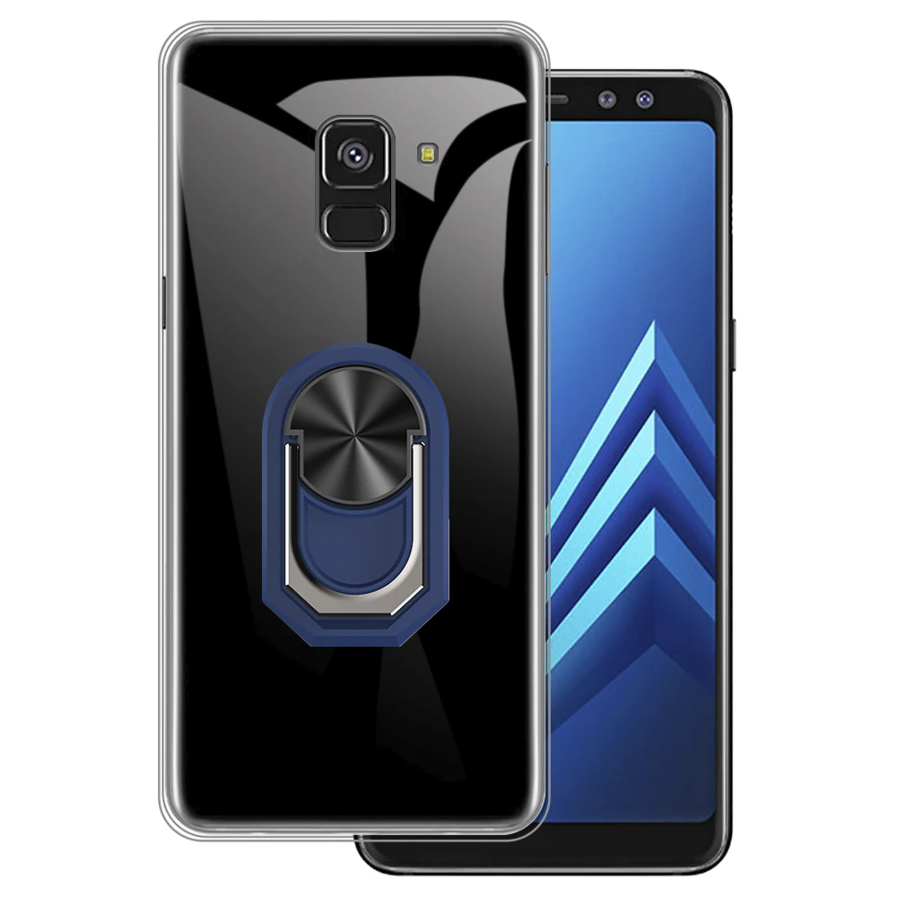 Роскошный противоударный чехол с кольцом-держателем для Samsung Galaxy A8 2018 A530F мягкий
