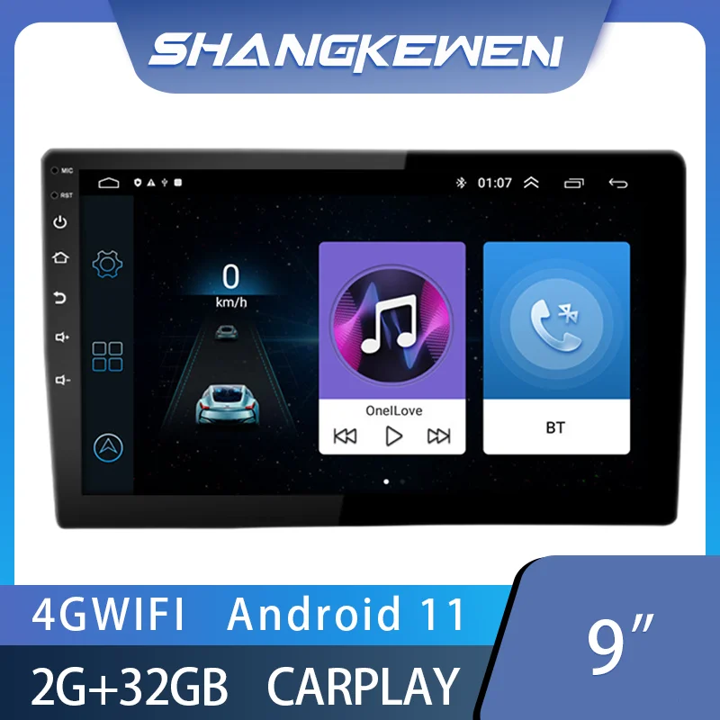 

Car Radio 9 Inch 2G 32GB 2 Din 1080P Car Multimedia Video Player Android 11 CarPlay Universal Stereo Radio GPS For All Vehicles