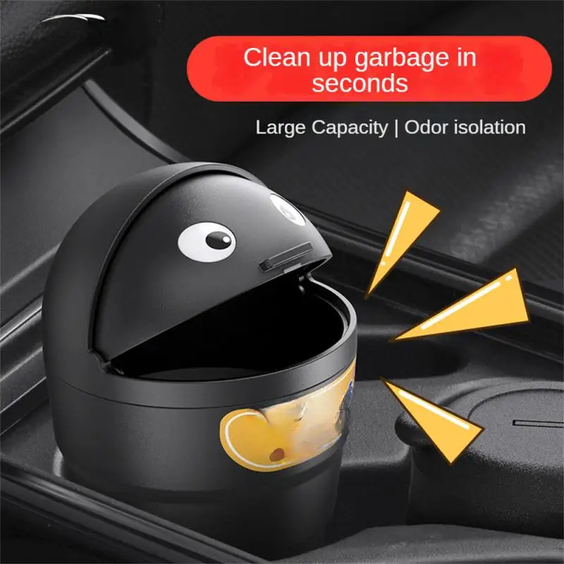 

With Cover Universal Car-carried Cartoon Trash Can Portable Internal Cup Bucket For Vehicles Creative Garbage Storage Durable