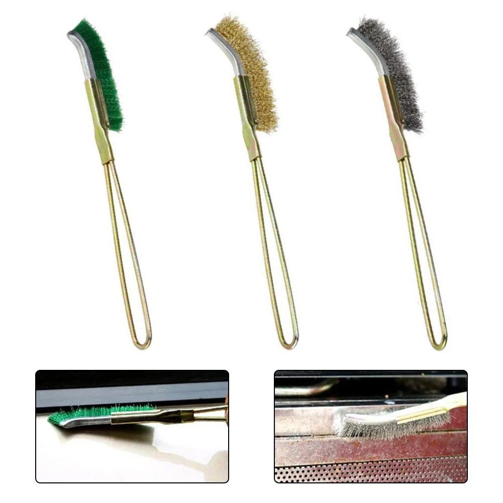 

Mini Wire Brush Brass Nylon & Steel Brushes Rust Remover Cleaning Polish Grinder Scrubbing Polishing Burring Brush Hand Tool