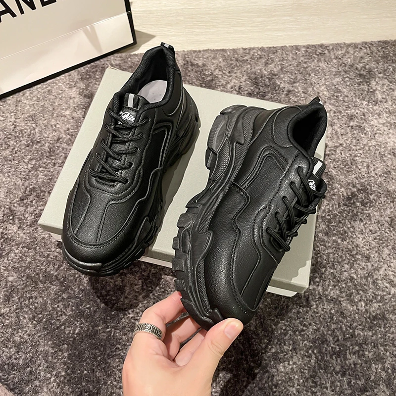 

New Autumn Winter Women's Leather Sneakers Low Top Sports Shoes Running Shoes Casual Shoes Tennis Female Trend 2022 Fashion