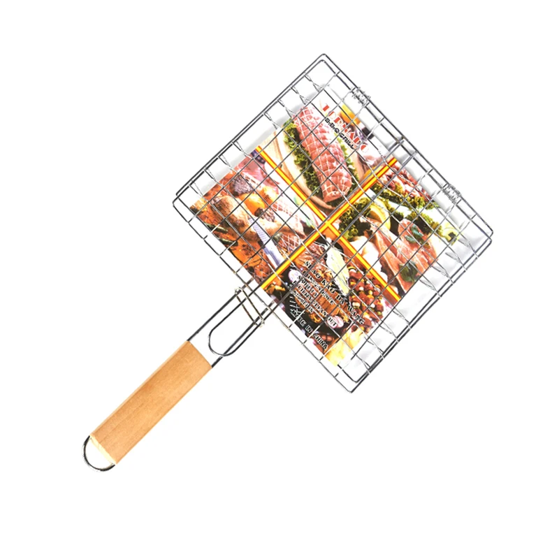 

Outdoor Barbecue Accessories with Handles Grilled Fish Clips Grilled Fish Net Grilled Hamburger Net Barbecue Net Tools