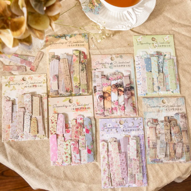 

100pcs Anne's Sleepwalking Wonderland Long Tape Stickers Scrapbooking Label DIY Diary Stationery Album Cute Girl Journal Planner