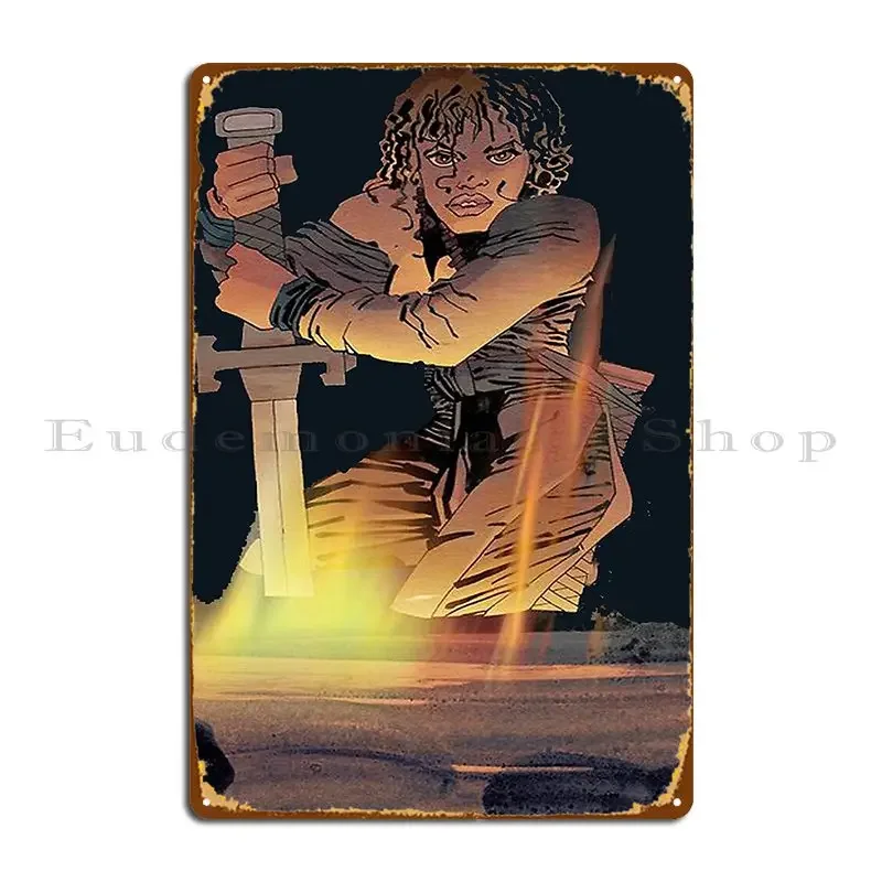 Металлическая табличка Cursed Nimue And The Sword Of Power