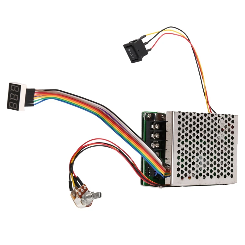 

DC 10-55V 60A DC Motor Speed Controller PWM 12V 24V 48V 2000W MAX 100A Reversible Potentiometer On/Off/On Switch
